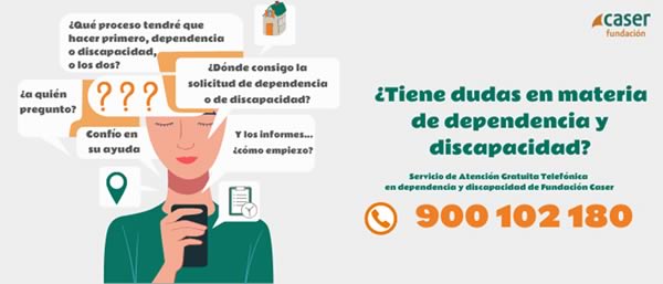 Teléfono 900 102 180 para Servicio de atención y orientación telefónica en materia de Dependencia y discapacidad