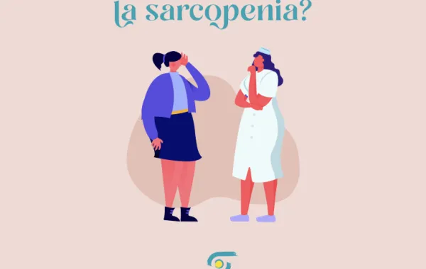 Foto de un cartel con la pregunta a quien afecta la sarcopenia