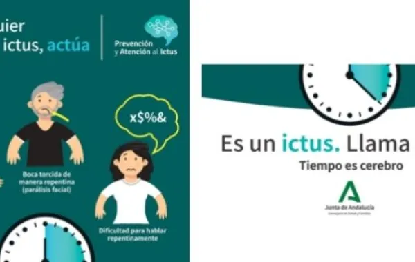 Foto del cartel de campaña sobre el ictus en Andalucia