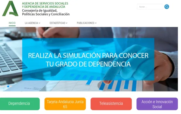 Foto de promocion del cartel del simulador de dependencia en Andalucía