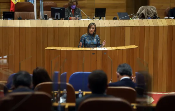 La consejera de Política Social de Galicia presentando el proyecto