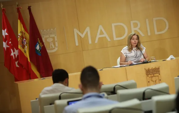 Foto de una rueda de prensa en el ayuntamiento de Madrid