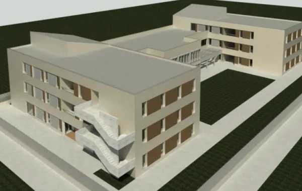 Foto de una maqueta de un edificio para construir