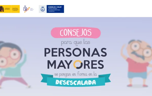 Cartel de la campaña para ponerse en forma de las personas mayores en la desecalada