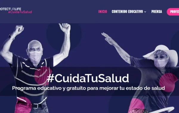 Foto de la portada de la plataforma digital con dos personas adultas