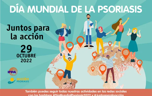 Foto del cartel del dia mundial de la psoriasis