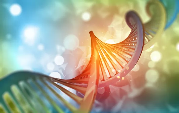 Foto de un imagen de un adn en colores