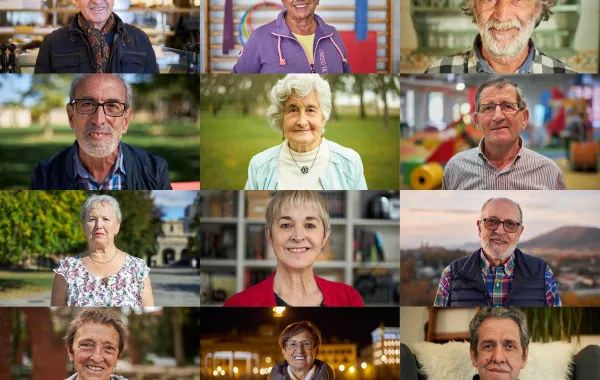 Foto con varios recuadros con fotos de varias personas