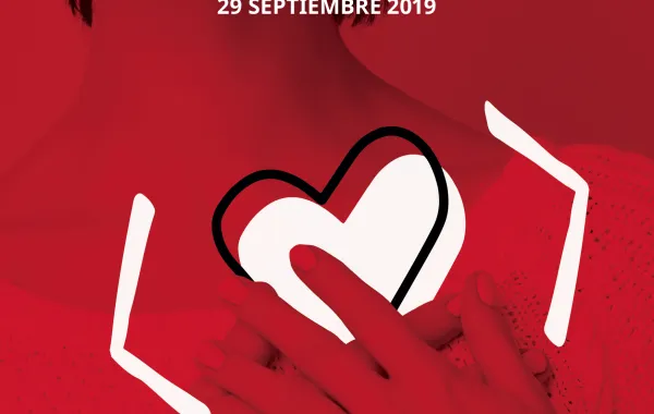 Foto del cartel de la campaña del dia mundial del corazon: sé un héroe el corazón