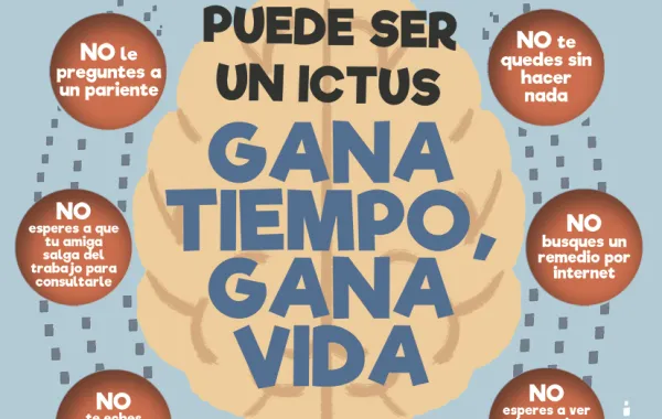 Foto del cartel sobre síntomas de detección del ictus