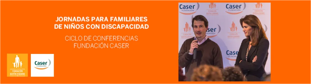 foto de una de las jornadas en las que aparecen Juan Sitges, Director de la Fundación Caser y Fabiola Martínez Vicepresidenta Fundación Bertín Osborne