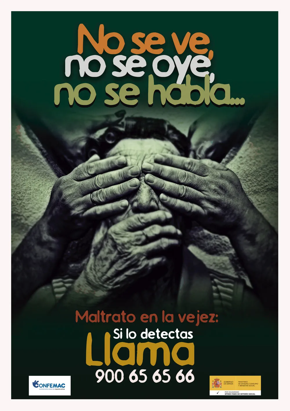 Foto del cartel del maltrato para personas mayores