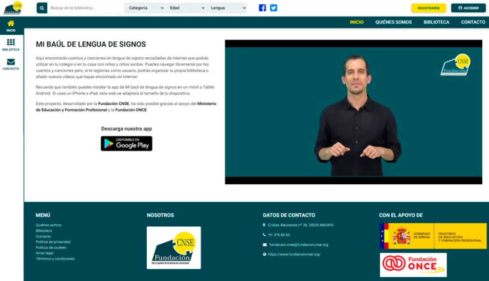 Foto de la web de mi baul de lengua de signos