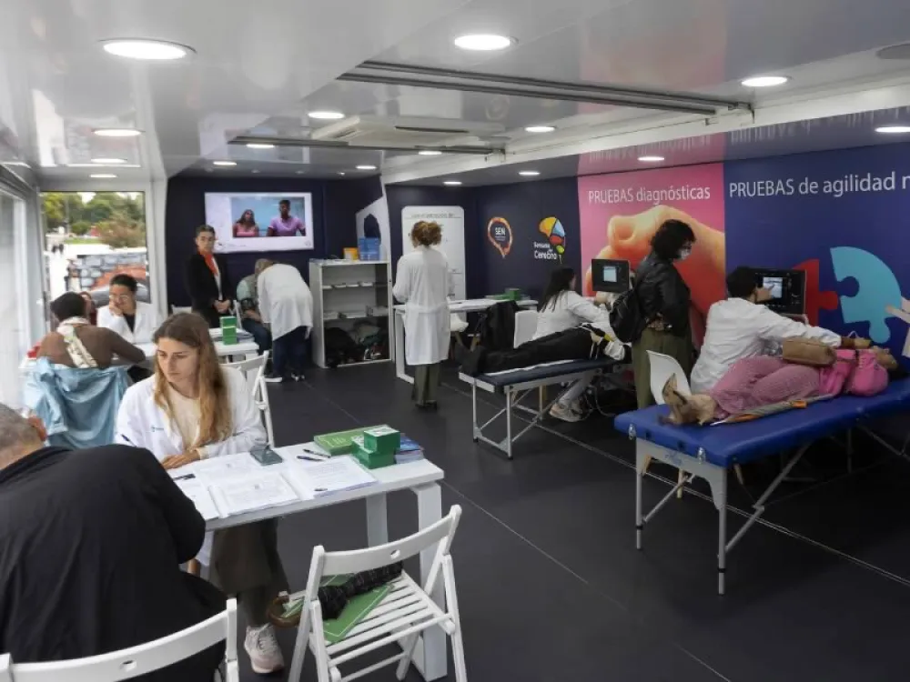 El interior del autobús de la Semana del Cerebro de la Sociedad Española de Neurología